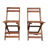Foldable wooden chairs from the 50s