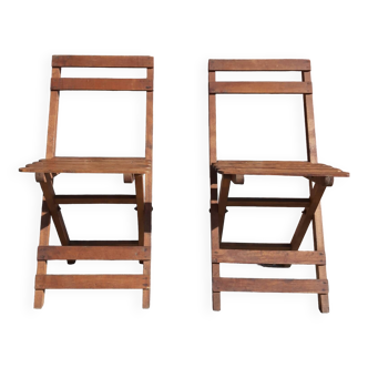 Chaises en bois pliables années 50