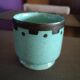 Celadon and black enamelled pot cover - 1960s