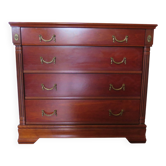 4-drawer chest of drawers – Cherry stain – Imitation Empire style – 80s