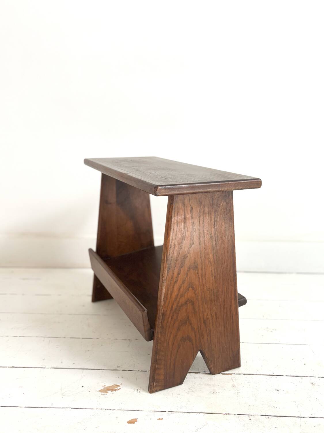 Small brutalist oak table