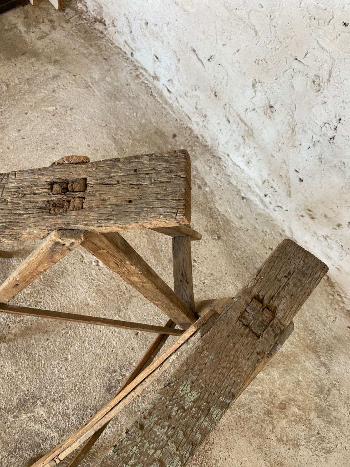 Pair of old workshop trestles