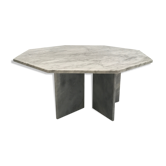 White marble hexagon coffee table, Germany, 1980s