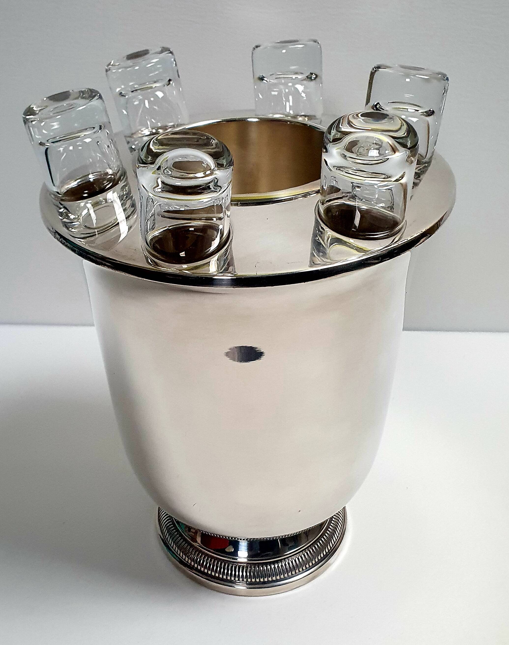 Vodka freshener with 6 glasses in Portieux crystal