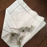 Old pillow taie in L B monogrammed cotton.