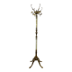 Vintage floor coat rack in gilded brass with onyx details.