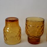 Set of 4 Pernod amber glasses from the 70s