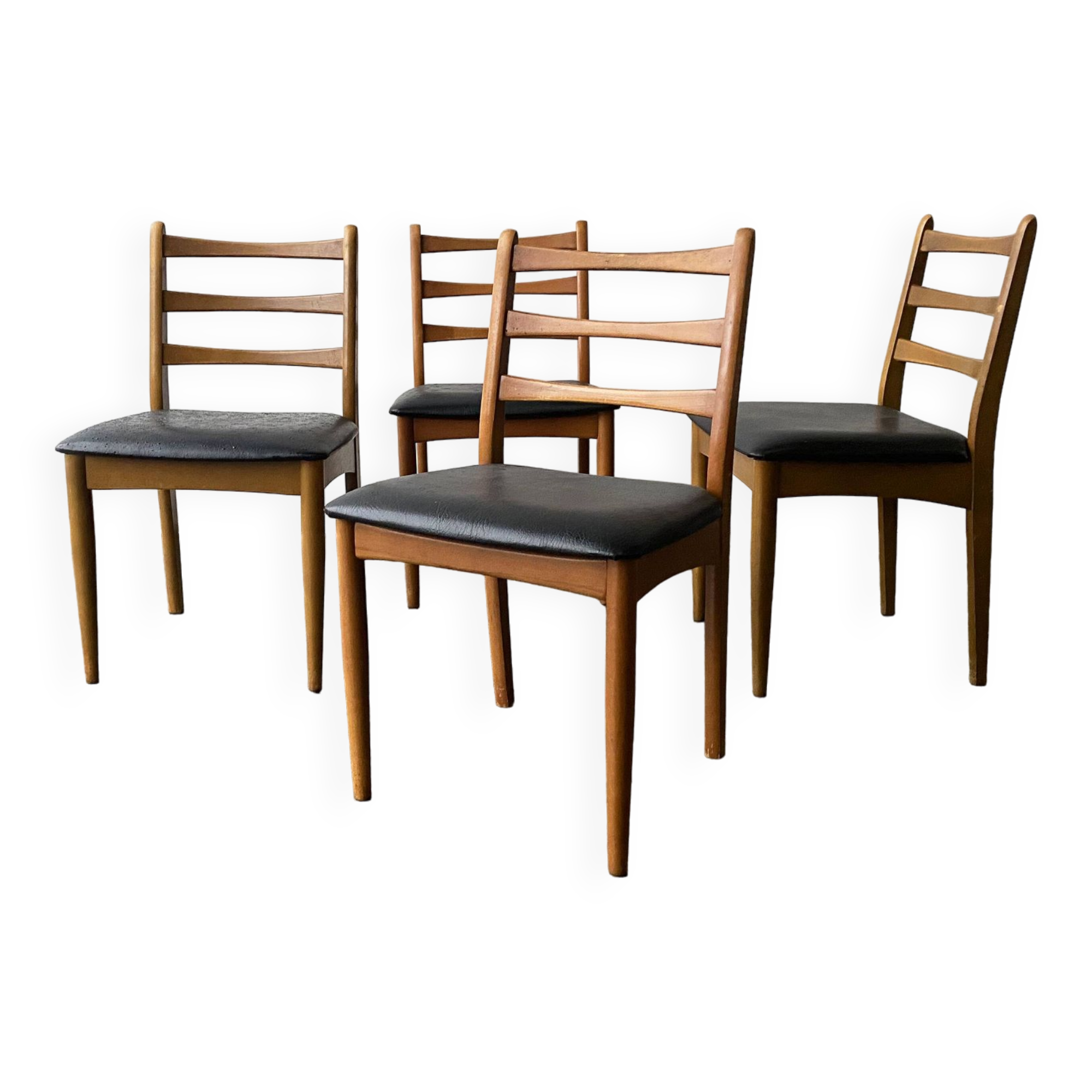 Set 4 Mid century 1970’s  high back dining chairs by Schreiber