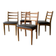 Set 4 Mid century 1970’s  high back dining chairs by Schreiber