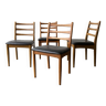 Ensemble de 4 chaises de salle à manger à dossier haut du milieu du siècle 1970 par Schreiber