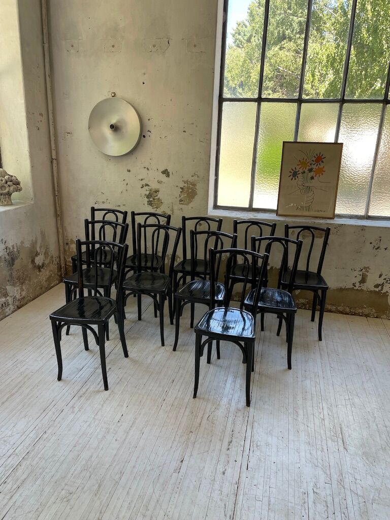 Lot 11 black Baumann bistro chairs