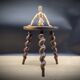 Tabouret tripode bois tourné