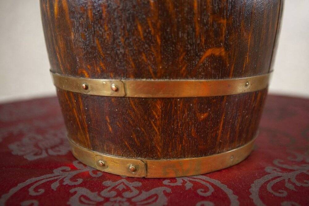 Barrel-Like Oak Umbrella Stand, Early 20th Century