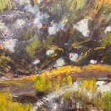 Bouquet/landscape, double reversible painting signed A. Viret