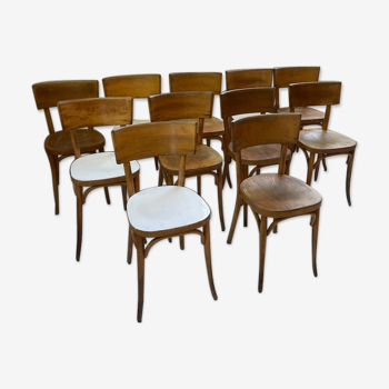 Set of 11 Baumann bistro chairs