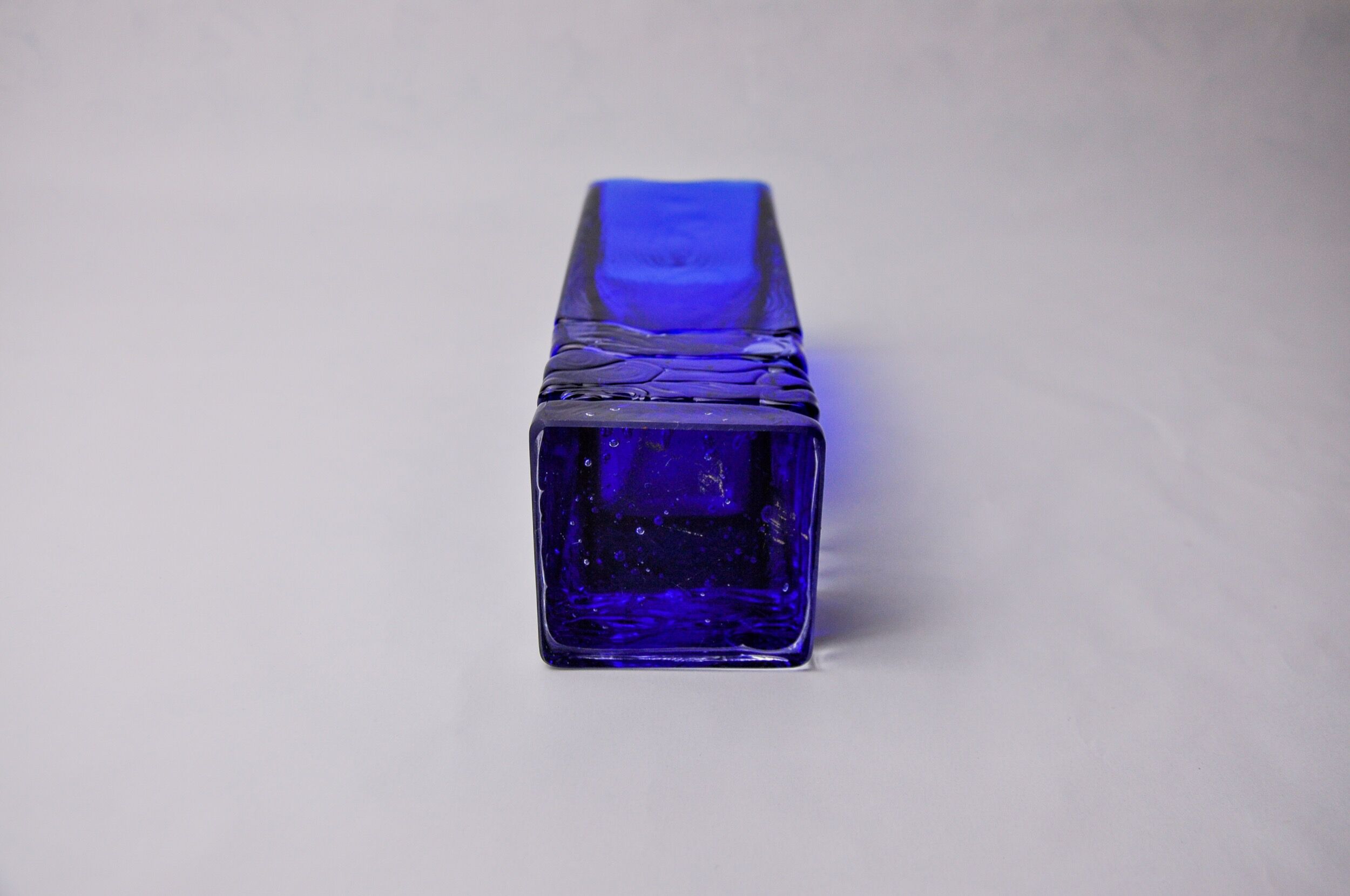 Vase sommerso by Petr hora, blue glass, Czech Republic, 1970