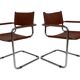 Set of 4 Bauhaus cantilever chairs cognac leather and chrome Design