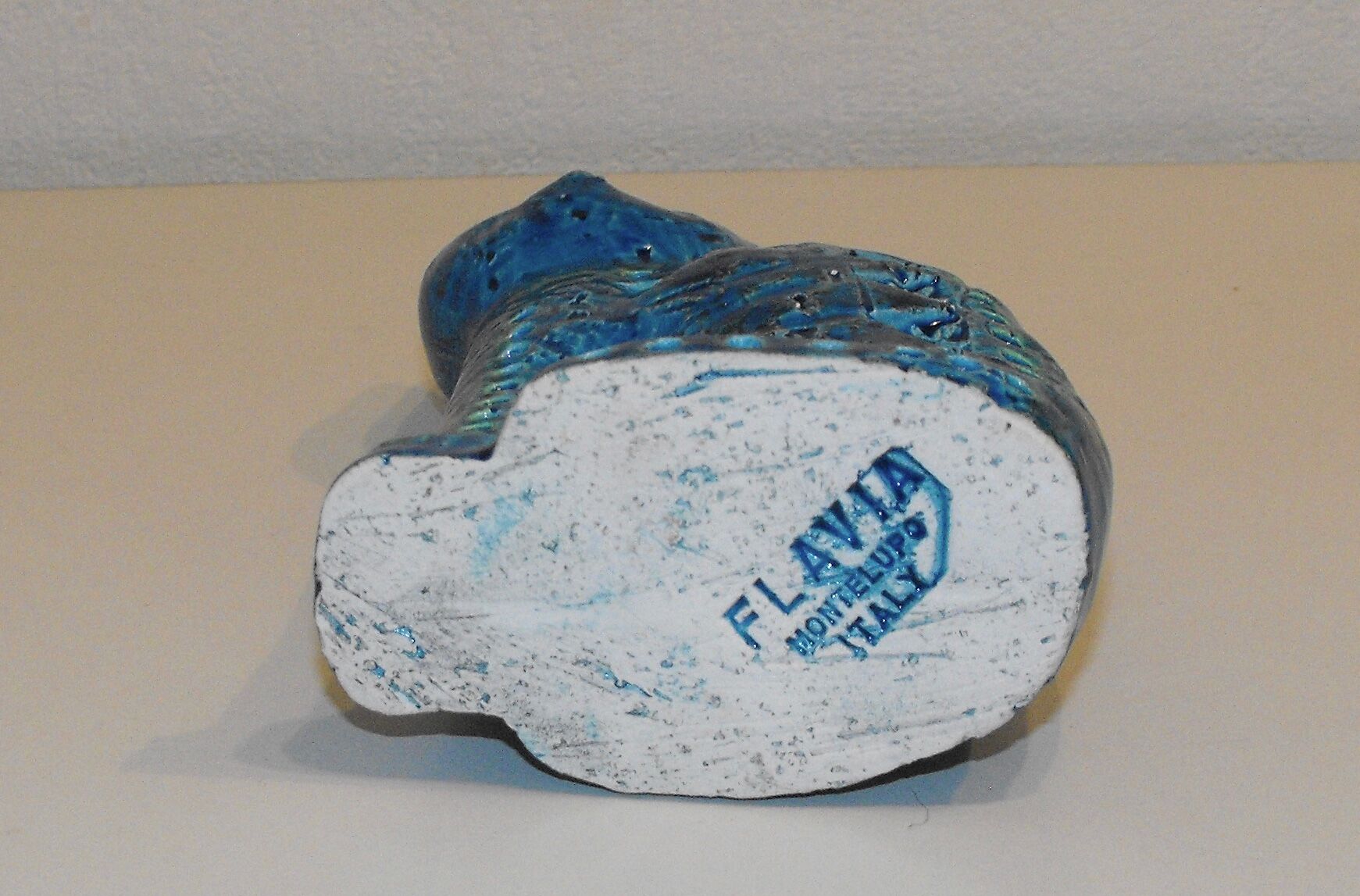 Cat by Aldo Londi for Bitossi in blue ceramic