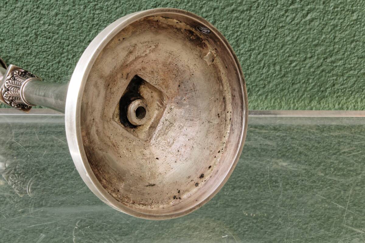 Silver-plated candlestick, late 19th century.