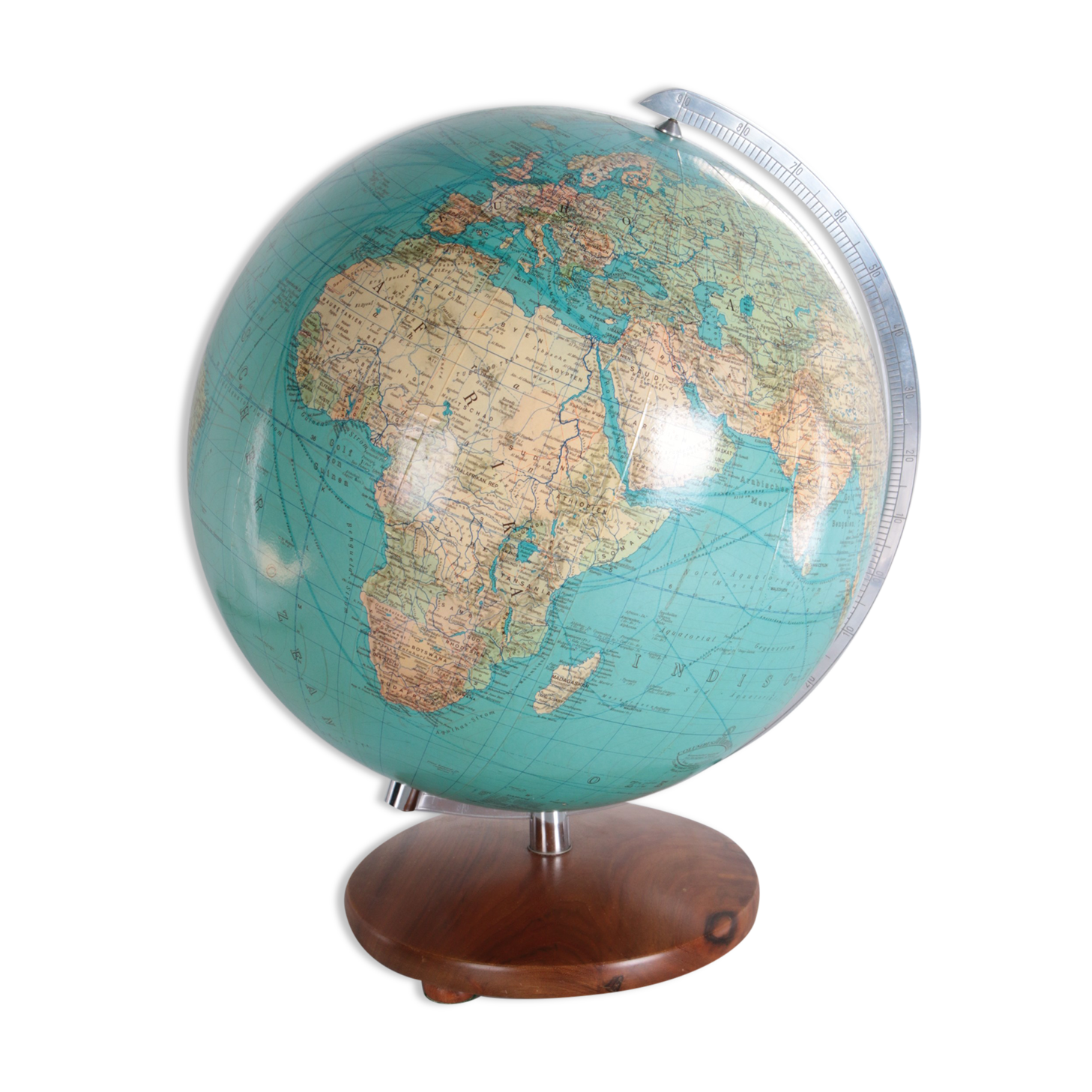 Midcentury glass globe with light from columbus duoerdglobe, germany