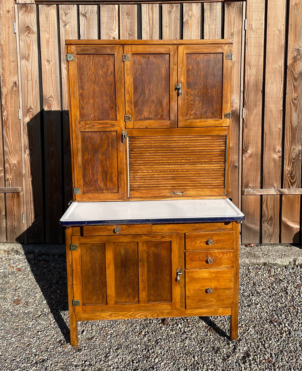 armoire buffet de cuisine porcelaine, émaillée et Hoosier