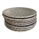 Set of 8 Italian speckled ceramic dessert plates