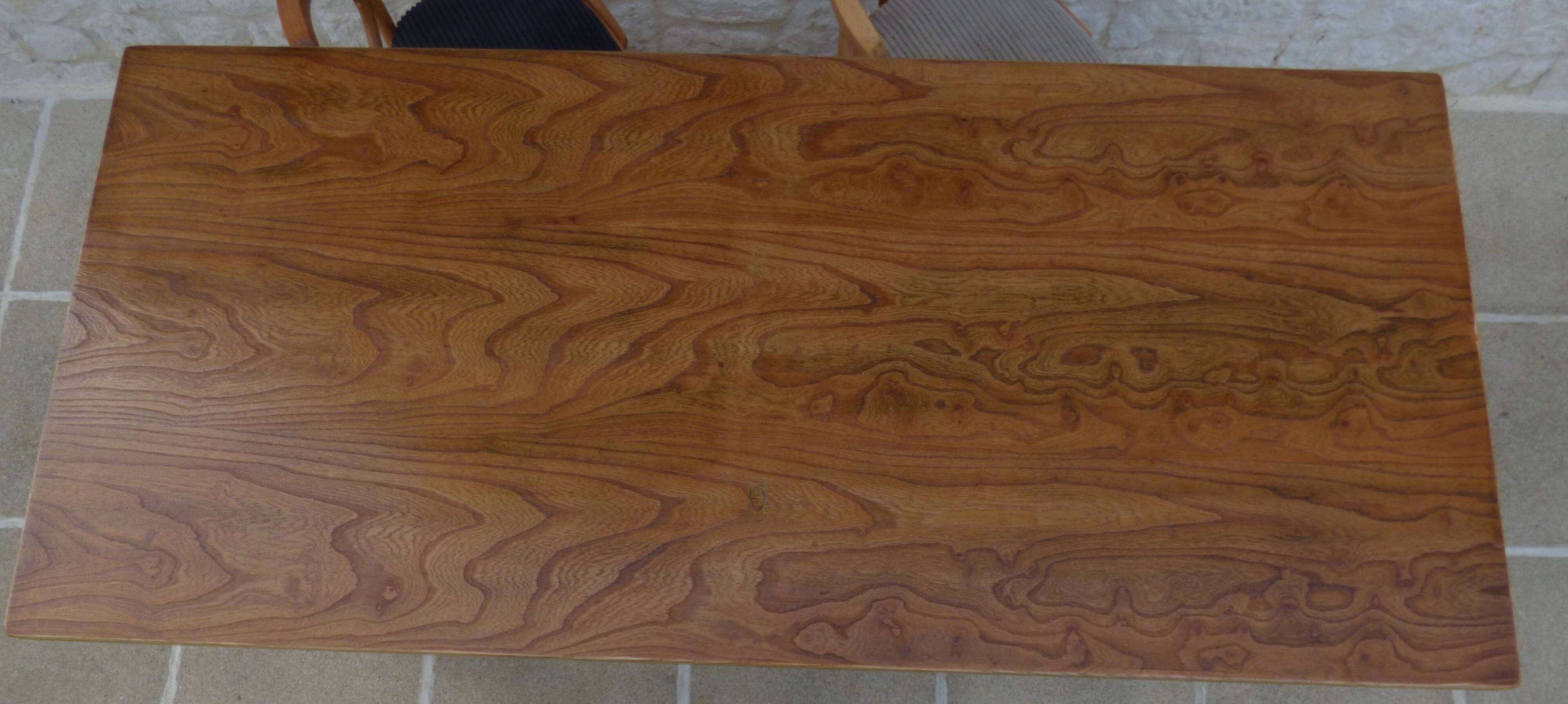 Farm table with 1 drawer in solid oak, natural colour - Totally res