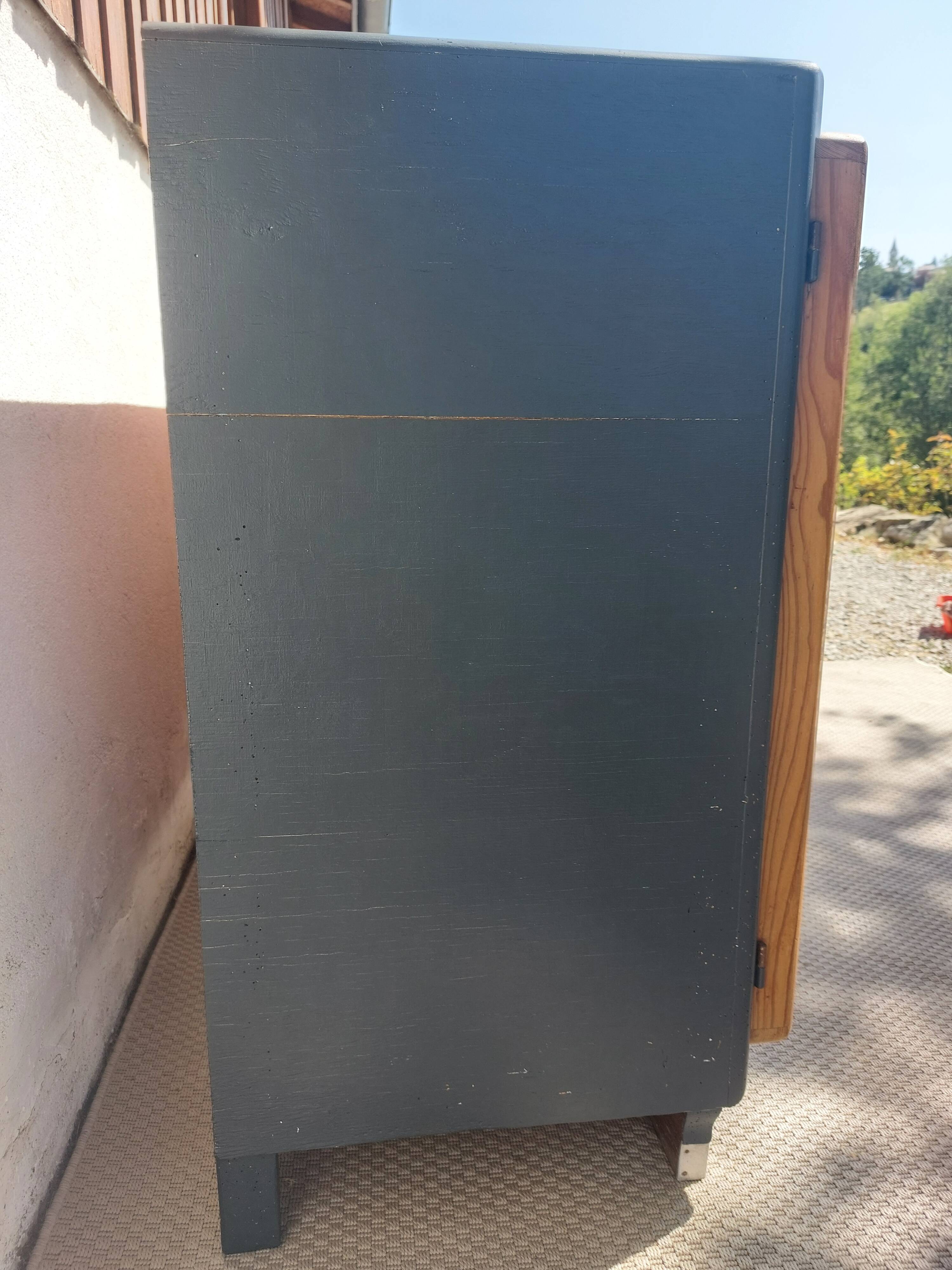 buffet Mado bois poncé et gris anthracite