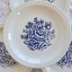 4 vintage porcelain dessert plates – Blue floral bouquet decoration