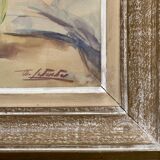 Watercolor painting "Bouquet of flowers" signed Lehuchée