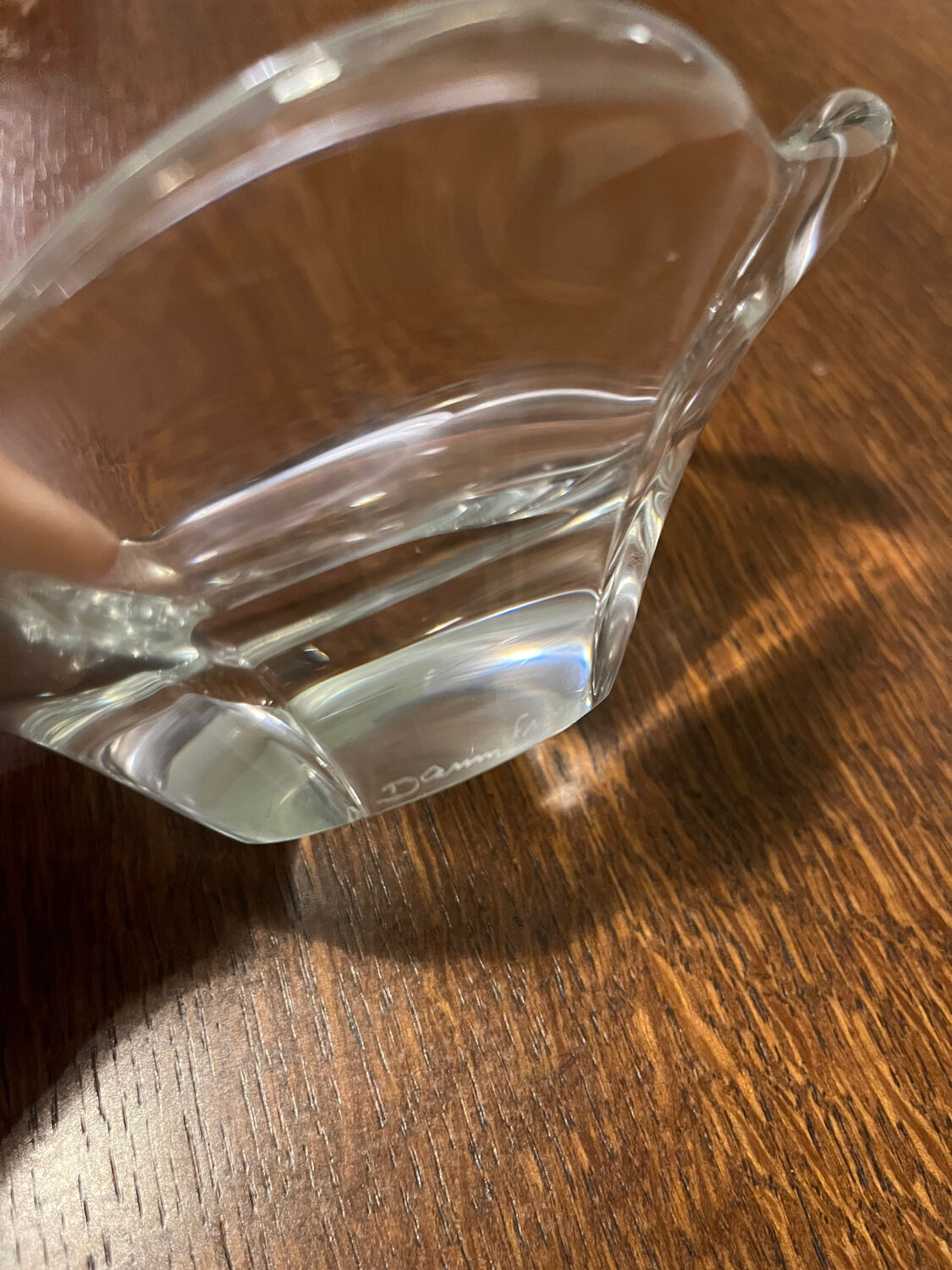 Crystal trinket tray signed Daum France