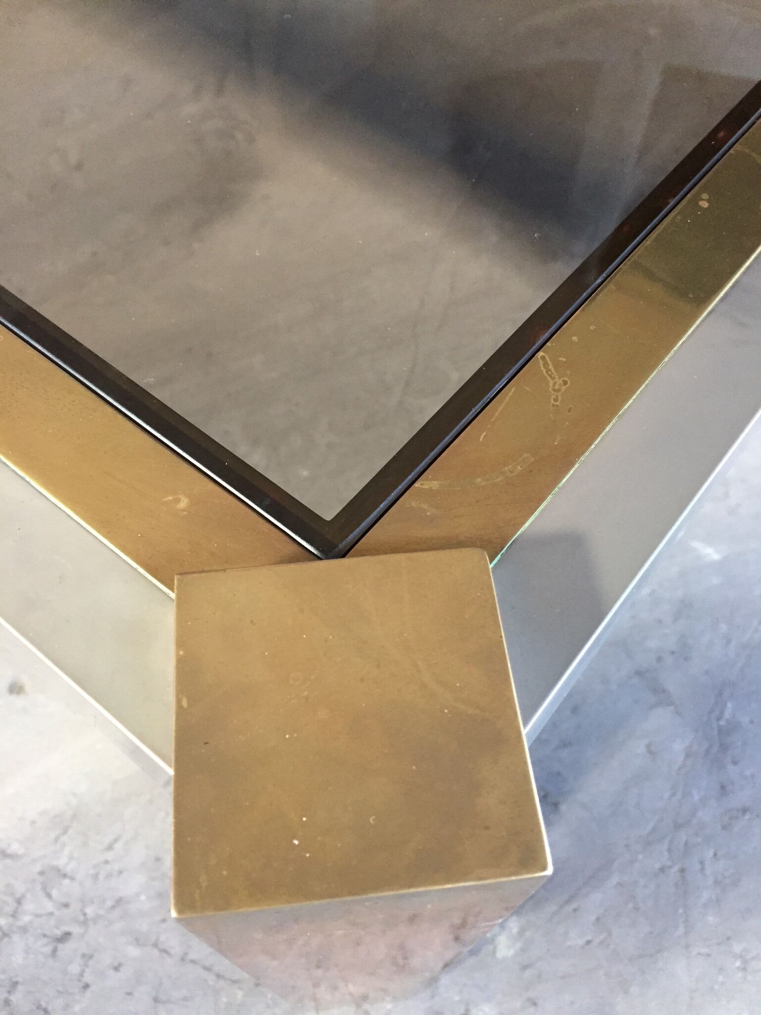 Brass and brushed steel table 1970