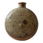 Vase soliflore rond à fond plat vintage en grès
