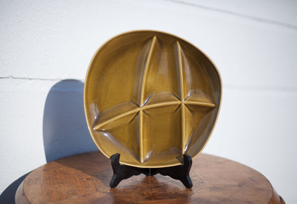 Service assiette à compartiment céramique Salins France X 11, assiette à fromages ,assiette verte