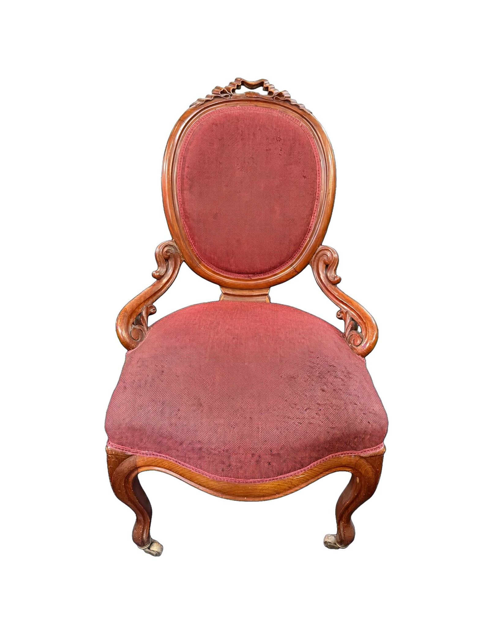 Paire de fauteuils à dossier médaillon ovale de style Napoléon III