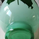 Vase in opaline crystal, red arum flowers. Vintage