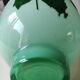 Vase in opaline crystal, red arum flowers. Vintage