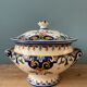 Soup pot in earthenware Vieux Rouen handmade