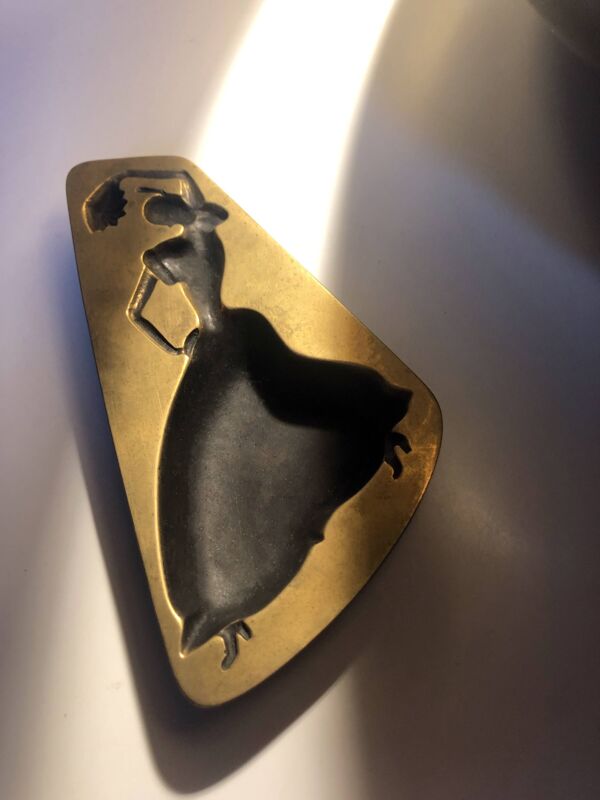 Cendrier vintage • gitanes • cuivre massif • max ponty • 1950-1960