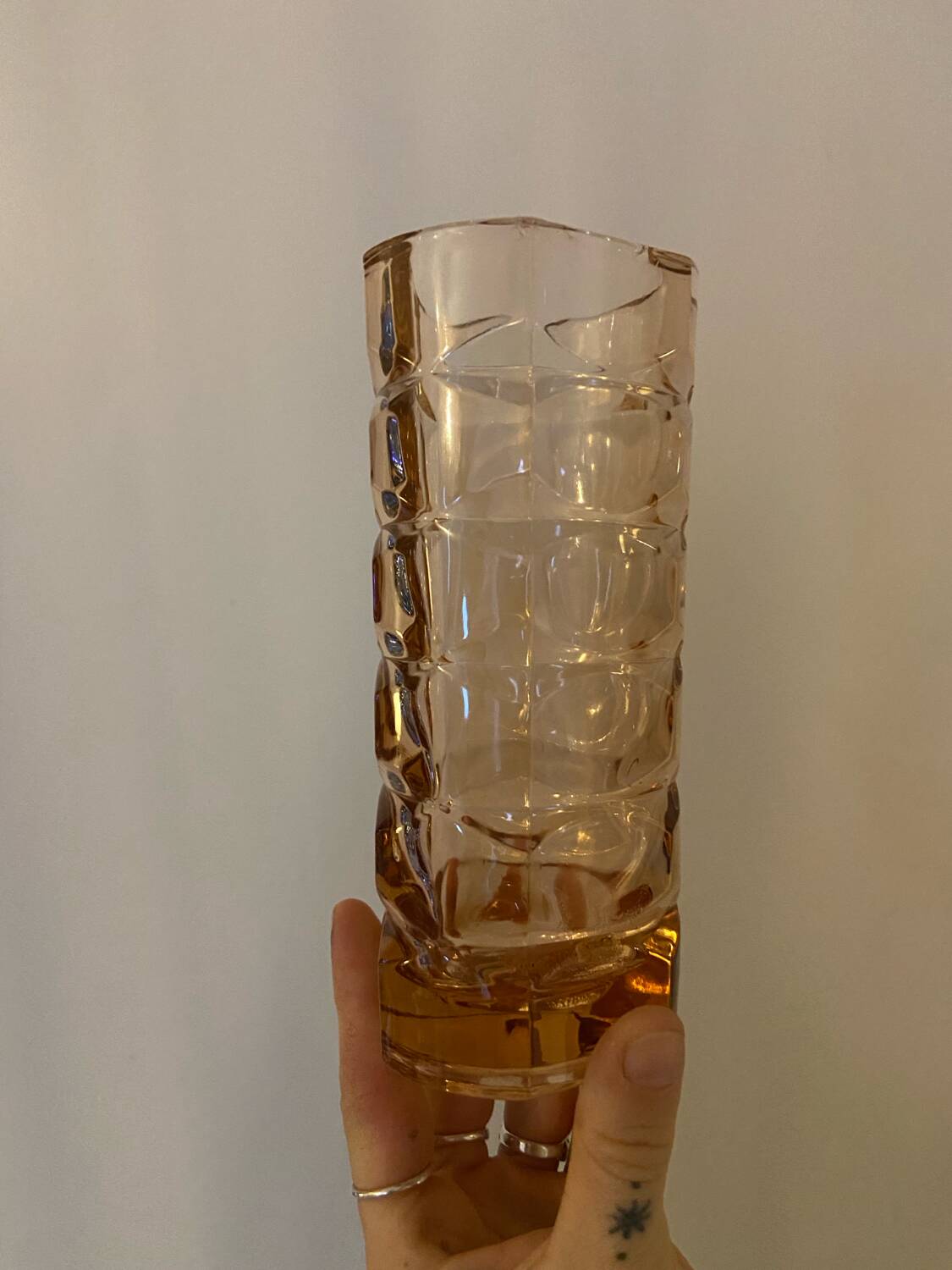 Vintage Art Deco style Rosaline vase by Luminarc