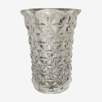 Vase en verre ciselé motif eclats