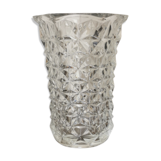 Vase en verre ciselé motif eclats