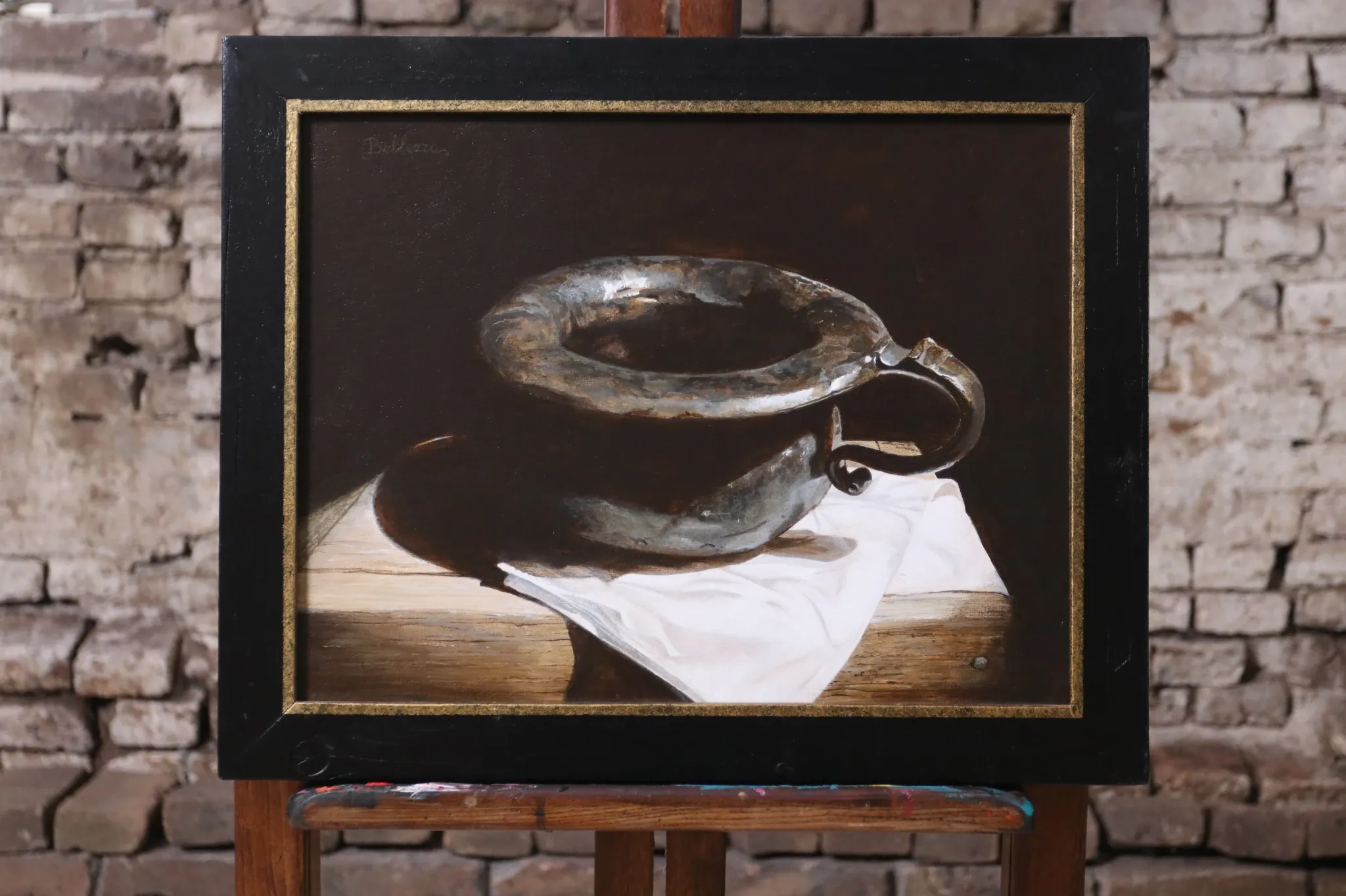 Still life with pewter chamber pot – Marjolein van den Berg, c. 2011