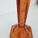 Candle holder yellow amber art deco glass