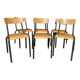 Lot de 6 chaises industrielles école vintage collectivités mullca delagrave tube & bois