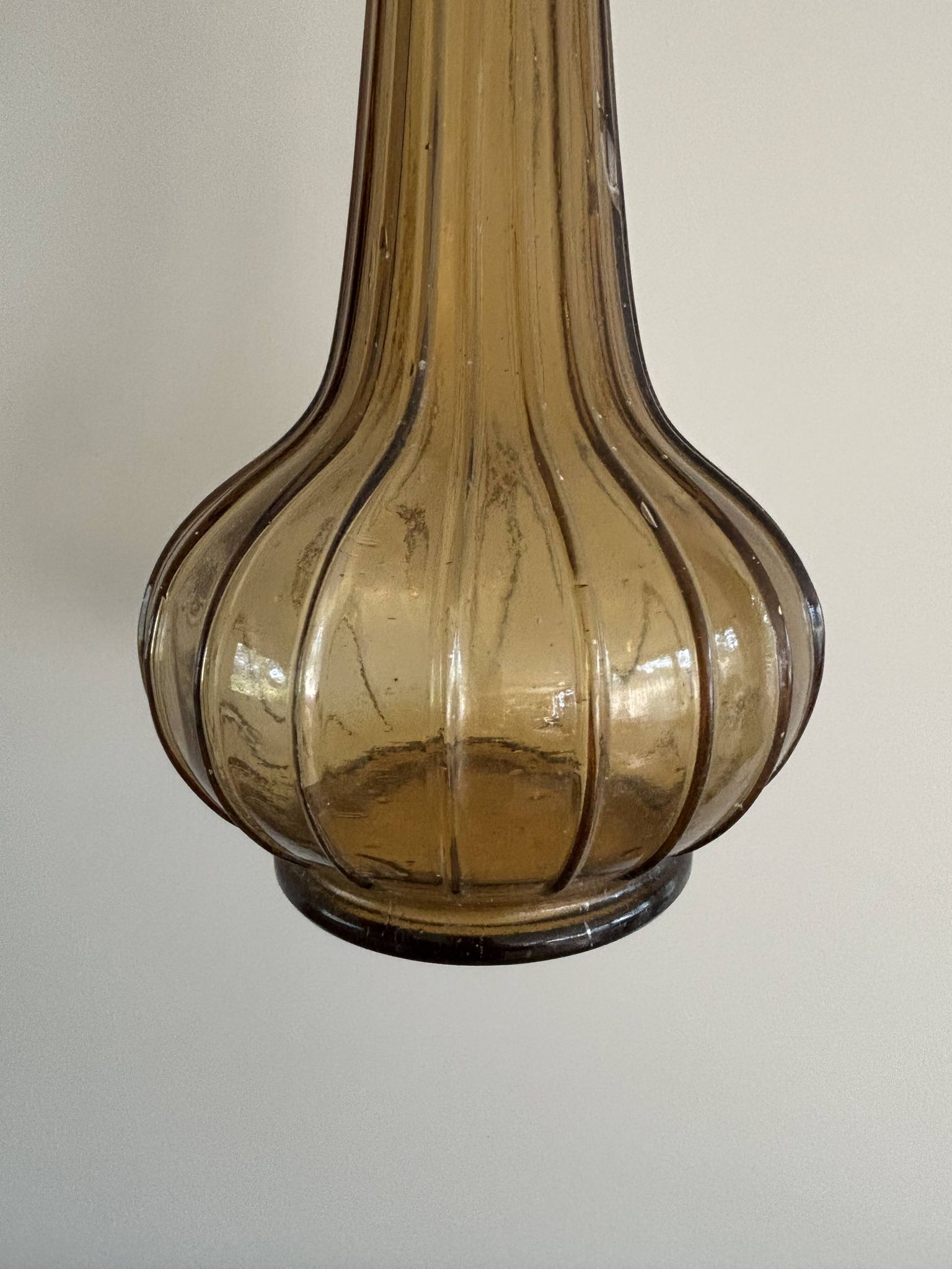 Vintage Empoli Glass Decanter with Stopper, Italy, 1960s