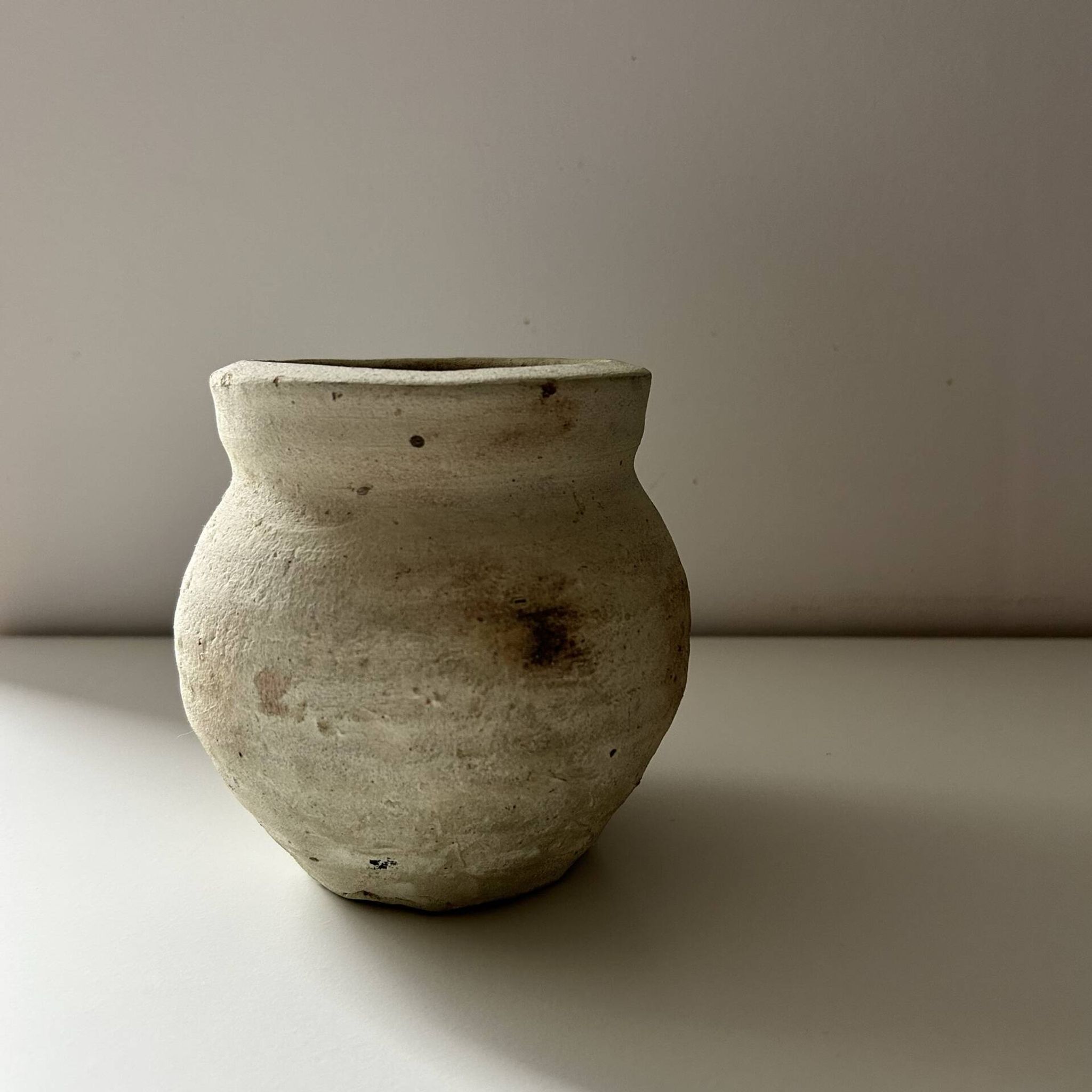 White clay pot