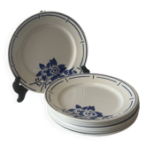 Porcelaine opaque Badonviller - 8 assiettes plates