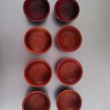 Set of 8 cups in exotic wood