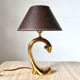 Hollywood regency brass table lamp, 1970s